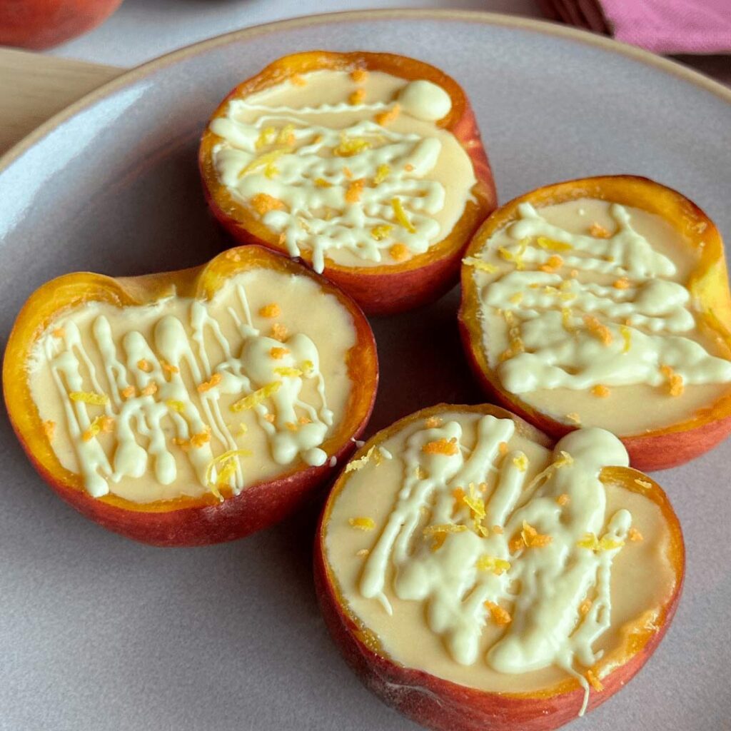 receta-melocotones-con-queso-postre